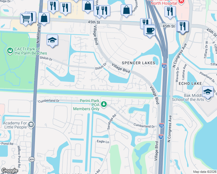 map of restaurants, bars, coffee shops, grocery stores, and more near 1009 10th Way in West Palm Beach