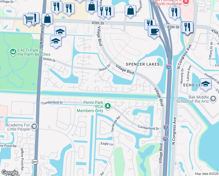 map of restaurants, bars, coffee shops, grocery stores, and more near 1101 11th Way in West Palm Beach