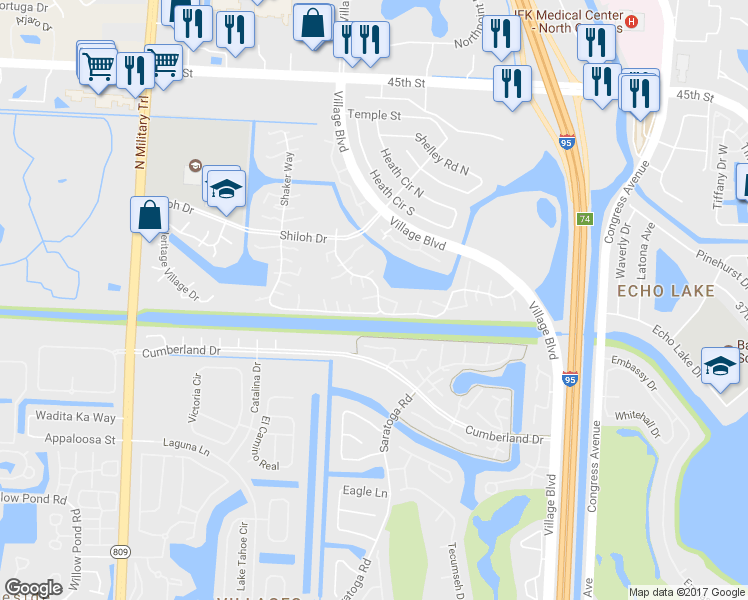 map of restaurants, bars, coffee shops, grocery stores, and more near 1101 11th Way in West Palm Beach