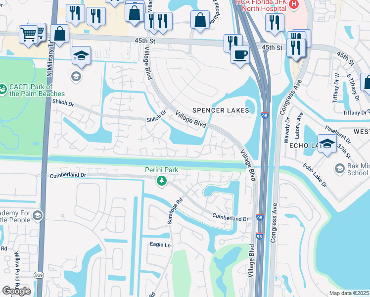 map of restaurants, bars, coffee shops, grocery stores, and more near 911 9th Way in West Palm Beach