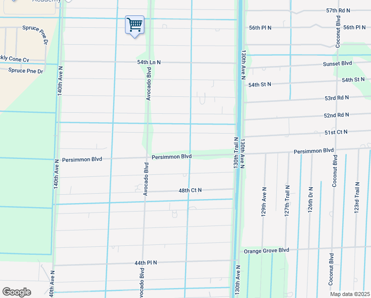 map of restaurants, bars, coffee shops, grocery stores, and more near 13265 North 50th Street in West Palm Beach
