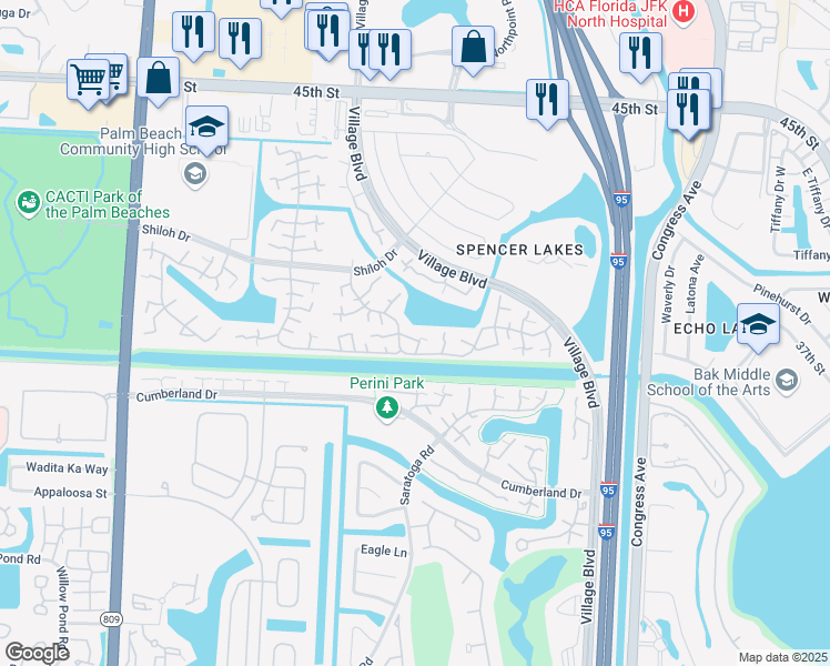map of restaurants, bars, coffee shops, grocery stores, and more near 1009 10th Way in West Palm Beach