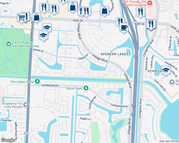 map of restaurants, bars, coffee shops, grocery stores, and more near 1009 10th Way in West Palm Beach