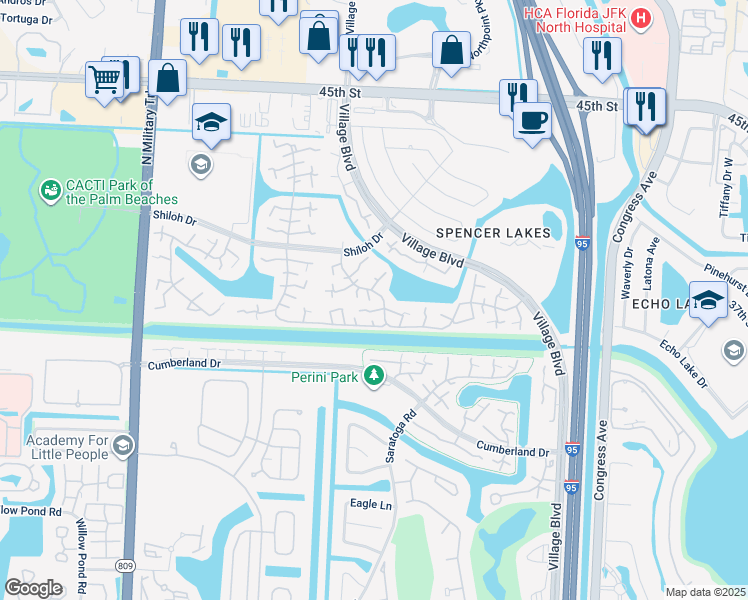 map of restaurants, bars, coffee shops, grocery stores, and more near 1009 10th Way in West Palm Beach