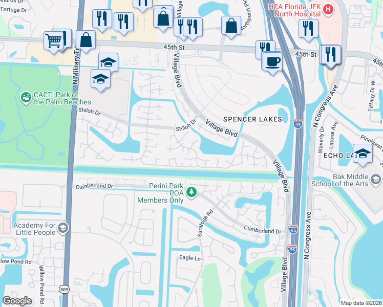 map of restaurants, bars, coffee shops, grocery stores, and more near 1009 10th Way in West Palm Beach