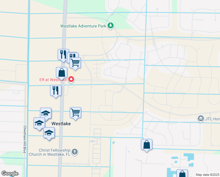 map of restaurants, bars, coffee shops, grocery stores, and more near Unnamed Road in Loxahatchee