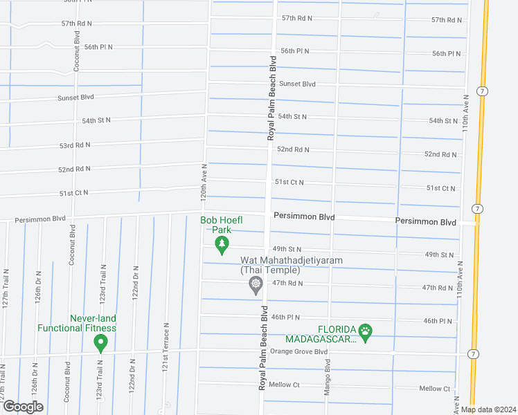 map of restaurants, bars, coffee shops, grocery stores, and more near 5031 Royal Palm Beach Boulevard in West Palm Beach