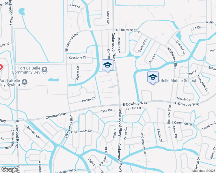 map of restaurants, bars, coffee shops, grocery stores, and more near 6809 South Santa Fe in LaBelle