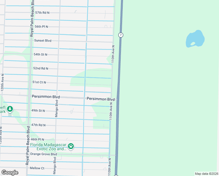 map of restaurants, bars, coffee shops, grocery stores, and more near 11032 51st Court North in West Palm Beach