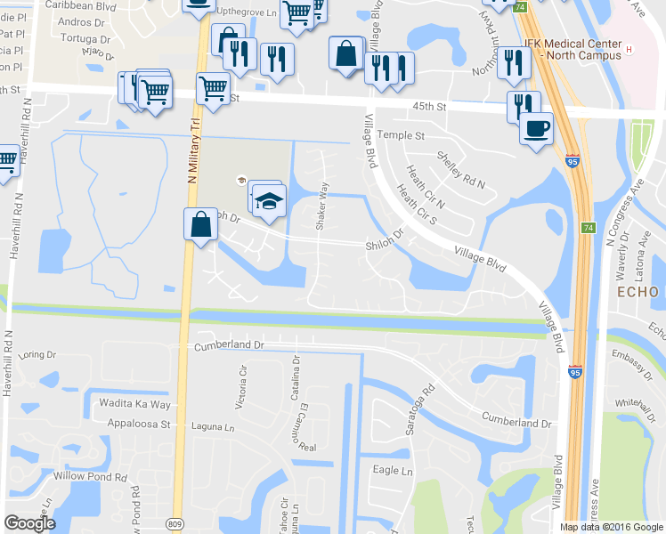 map of restaurants, bars, coffee shops, grocery stores, and more near 3119 31st Way in West Palm Beach
