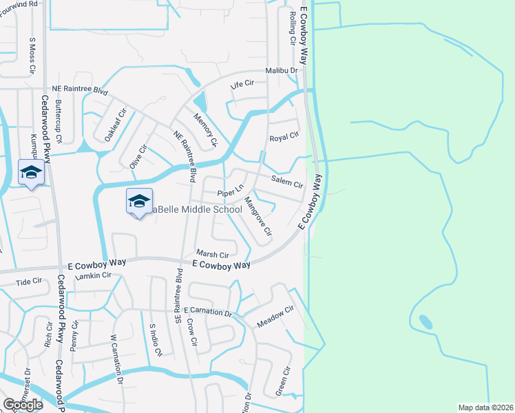 map of restaurants, bars, coffee shops, grocery stores, and more near 8005 Mangrove Circle in LaBelle