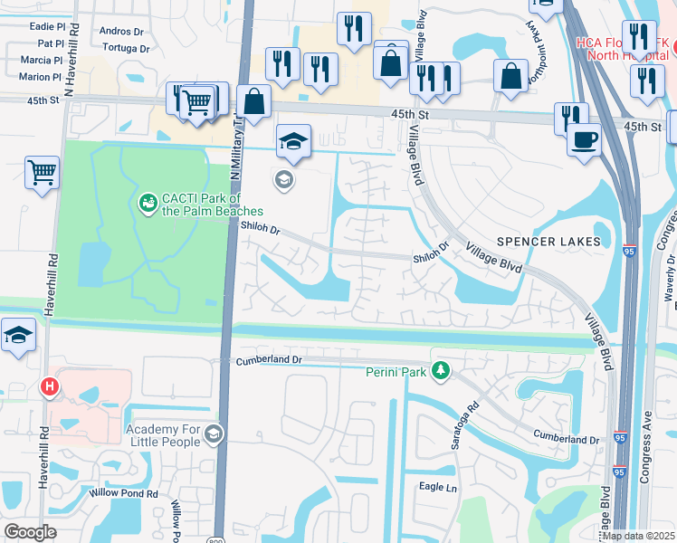 map of restaurants, bars, coffee shops, grocery stores, and more near 3214 32nd Way in West Palm Beach