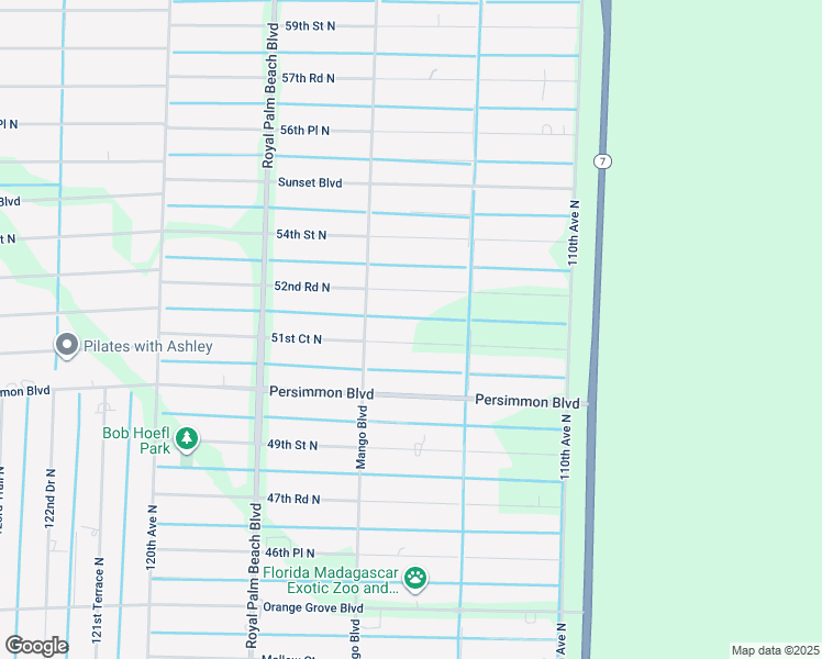 map of restaurants, bars, coffee shops, grocery stores, and more near 11448 52nd Road North in West Palm Beach