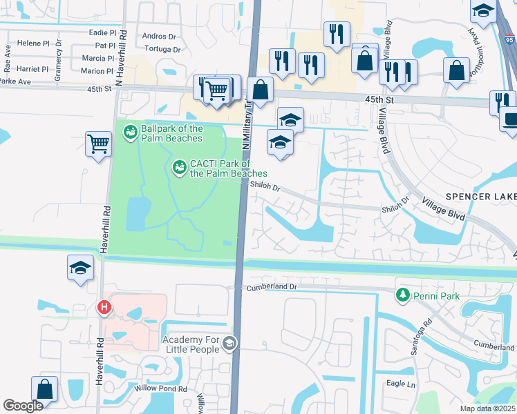 map of restaurants, bars, coffee shops, grocery stores, and more near 7205 72nd Way in West Palm Beach