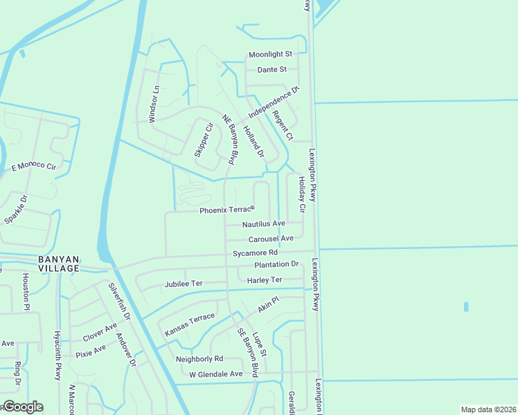 map of restaurants, bars, coffee shops, grocery stores, and more near 315 Phoenix Terrace in LaBelle