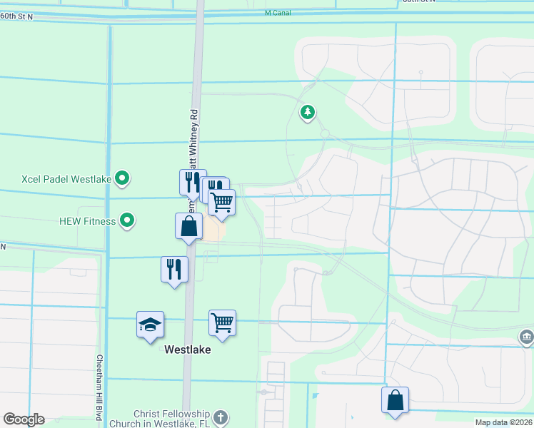 map of restaurants, bars, coffee shops, grocery stores, and more near 16481 Millenium Court in Westlake