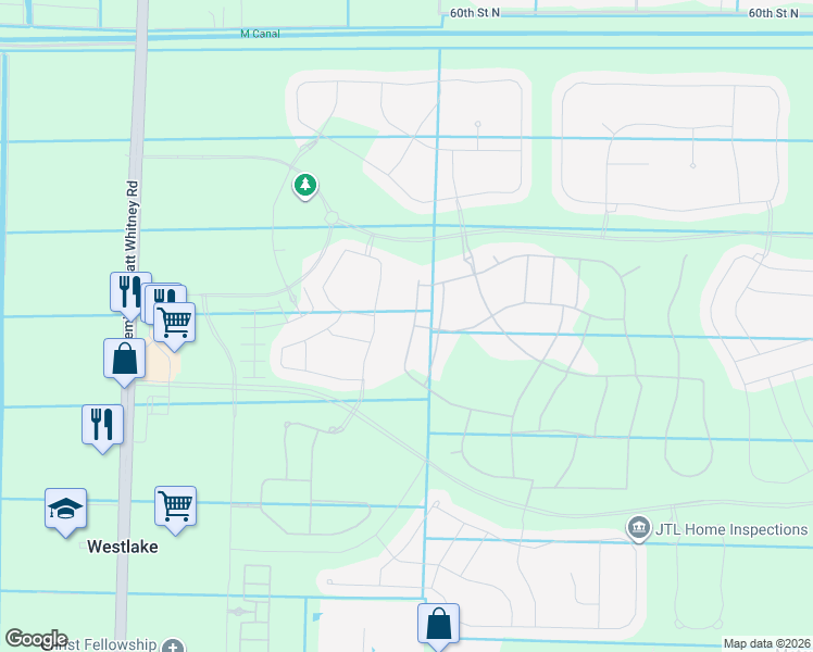 map of restaurants, bars, coffee shops, grocery stores, and more near 16070 Key Biscayne Lane in Westlake