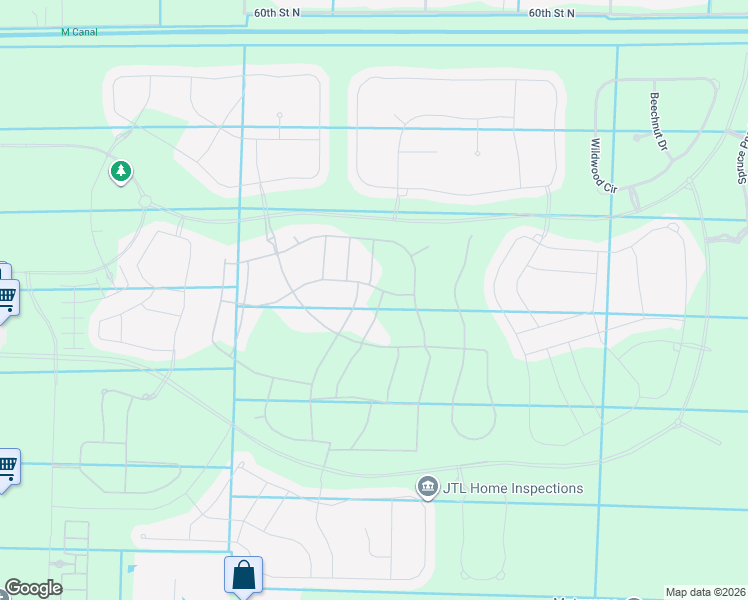 map of restaurants, bars, coffee shops, grocery stores, and more near Unnamed Road in Loxahatchee