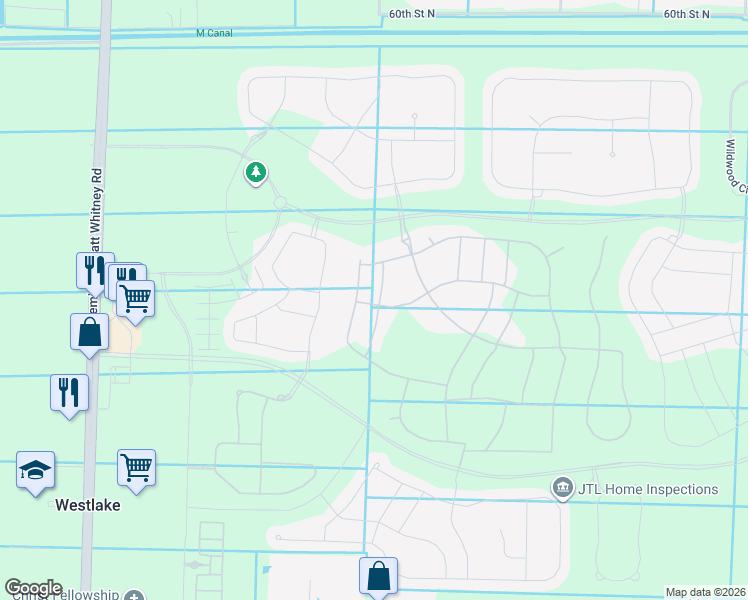 map of restaurants, bars, coffee shops, grocery stores, and more near 5471 Santa Rosa Lane in Westlake