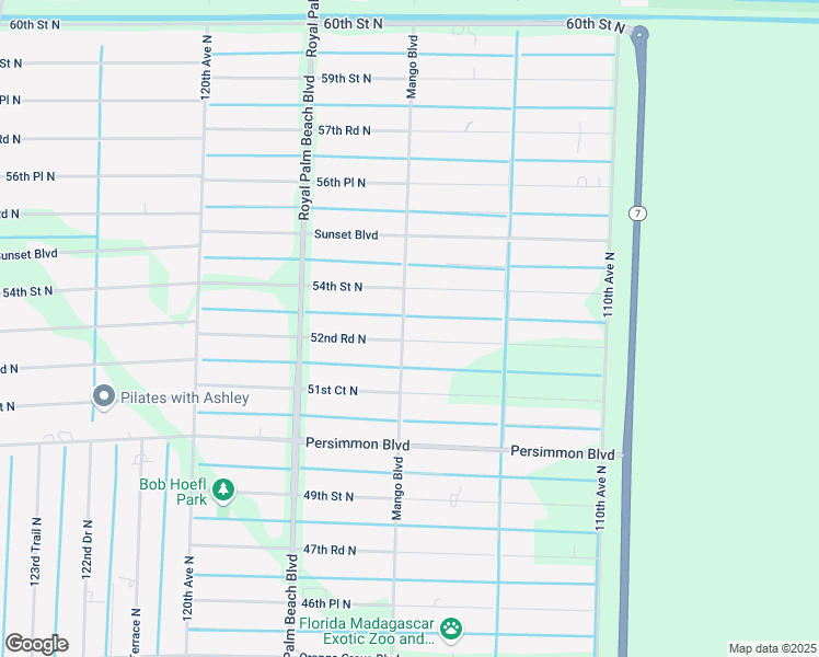 map of restaurants, bars, coffee shops, grocery stores, and more near 11511 52nd Road North in West Palm Beach