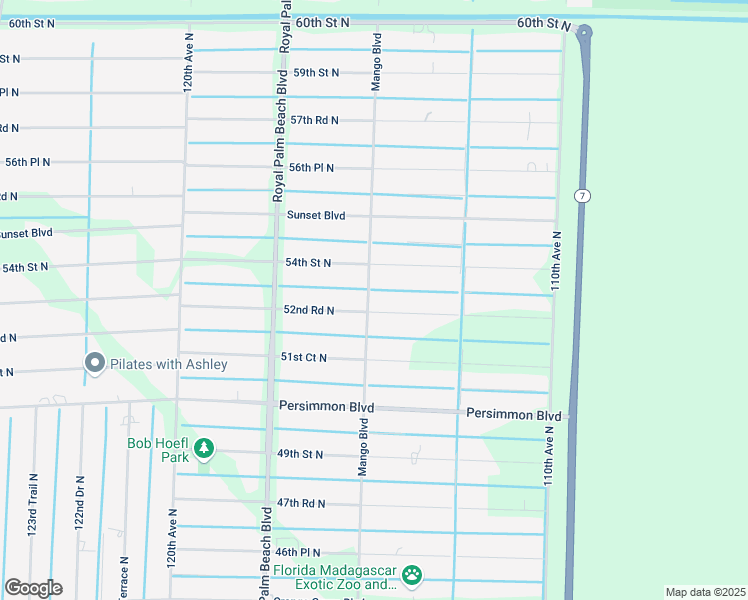 map of restaurants, bars, coffee shops, grocery stores, and more near 11511 52nd Road North in West Palm Beach