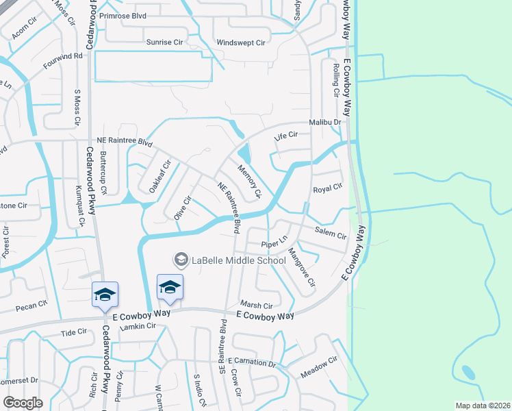 map of restaurants, bars, coffee shops, grocery stores, and more near 8029 Memory Circle in LaBelle