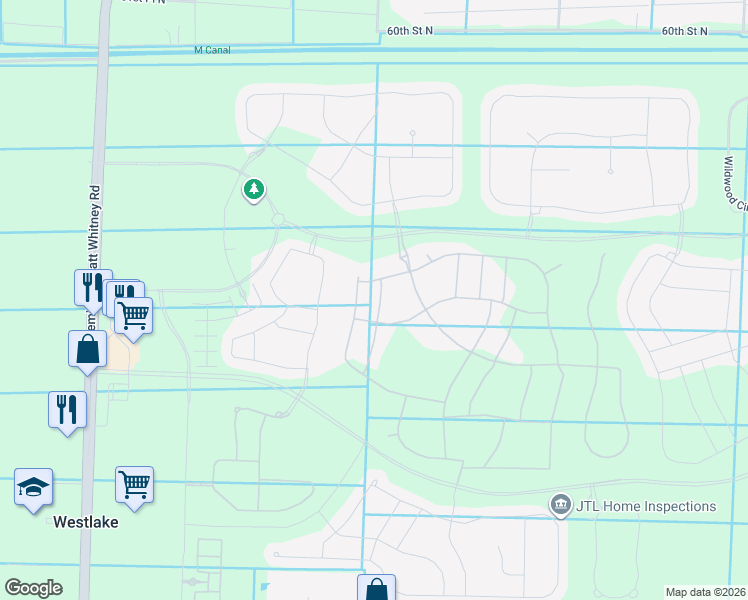 map of restaurants, bars, coffee shops, grocery stores, and more near 5471 Santa Rosa Lane in Westlake