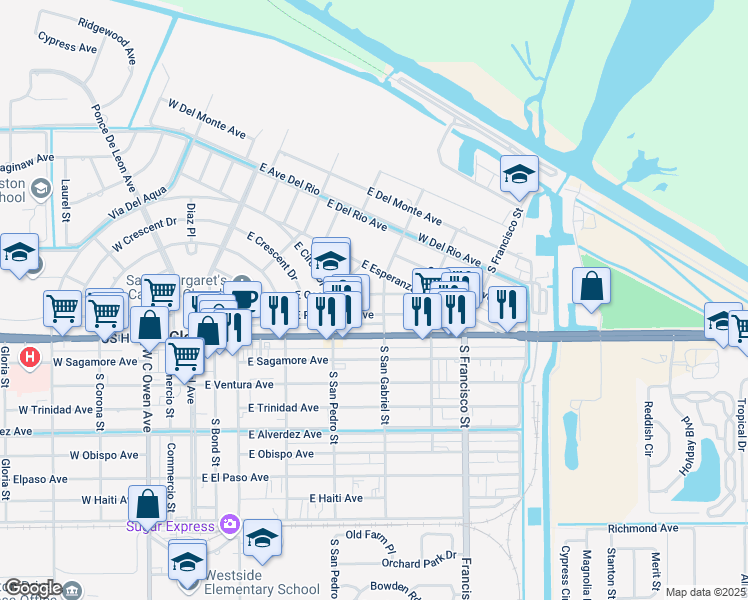 map of restaurants, bars, coffee shops, grocery stores, and more near 540 East Osceola Avenue in Clewiston