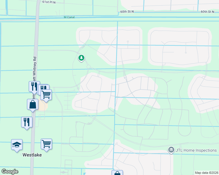 map of restaurants, bars, coffee shops, grocery stores, and more near 16106 Key Biscayne Lane in Westlake