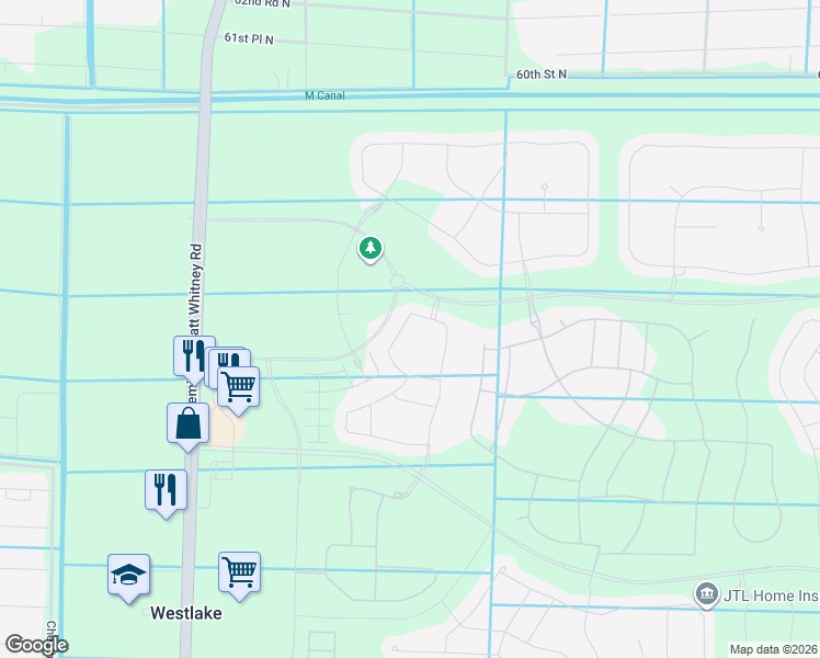 map of restaurants, bars, coffee shops, grocery stores, and more near 5520 Starfish Road in Westlake