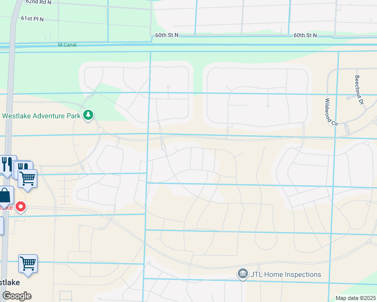 map of restaurants, bars, coffee shops, grocery stores, and more near 5645 Saint Armands Way in Westlake