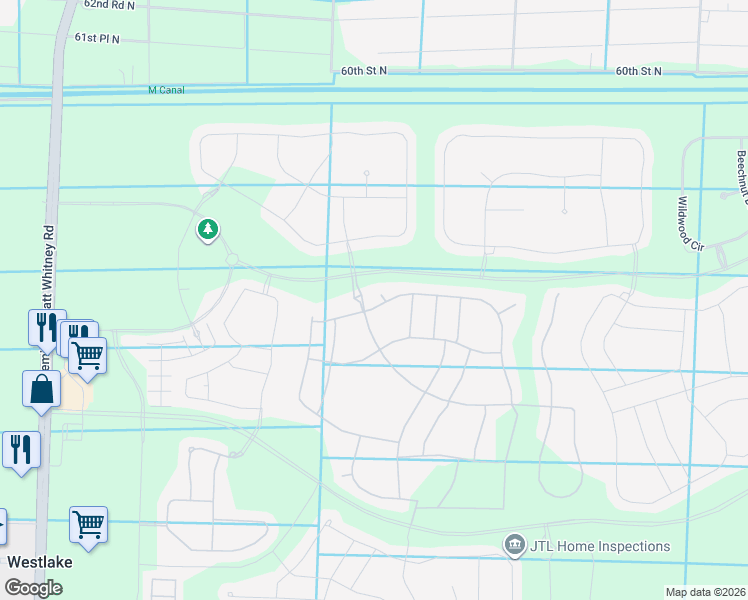 map of restaurants, bars, coffee shops, grocery stores, and more near 15807 Amelia Terrace in Westlake
