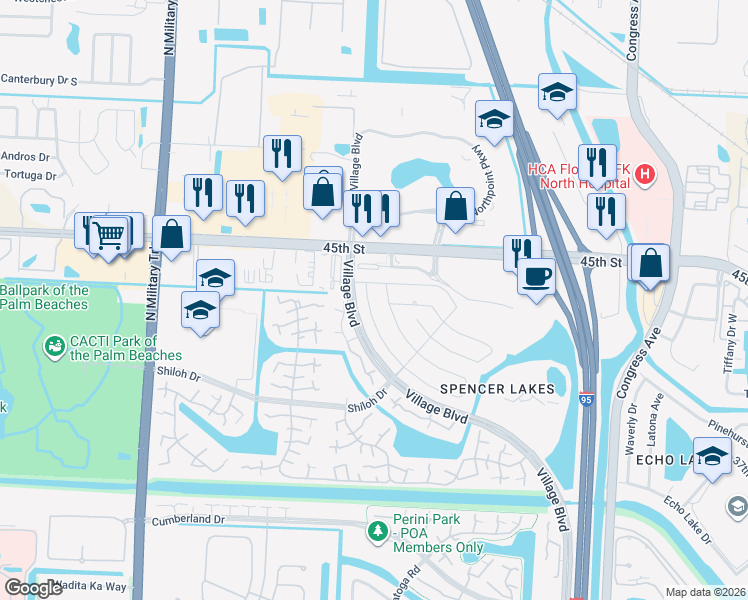 map of restaurants, bars, coffee shops, grocery stores, and more near 4304 Heath Circle South in West Palm Beach