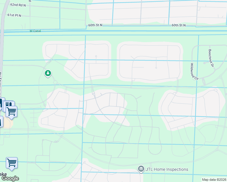 map of restaurants, bars, coffee shops, grocery stores, and more near Unnamed Road in Loxahatchee