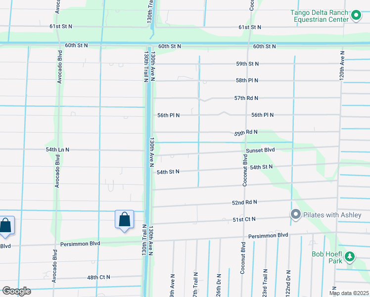 map of restaurants, bars, coffee shops, grocery stores, and more near 12809 Sunset Boulevard in West Palm Beach