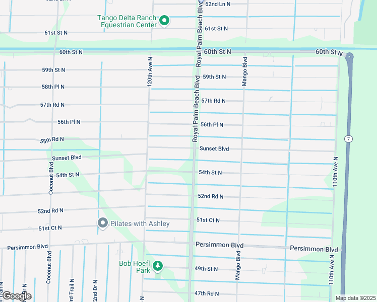 map of restaurants, bars, coffee shops, grocery stores, and more near 5511 Royal Palm Beach Boulevard in West Palm Beach