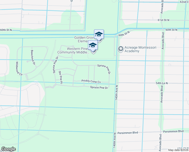 map of restaurants, bars, coffee shops, grocery stores, and more near 5469-5499 140th Avenue North in West Palm Beach