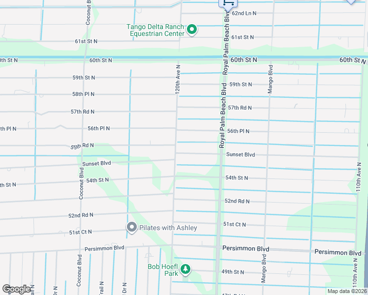 map of restaurants, bars, coffee shops, grocery stores, and more near 11953 Sunset Boulevard in West Palm Beach