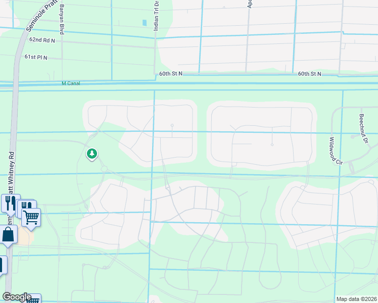 map of restaurants, bars, coffee shops, grocery stores, and more near 5841 Whippoorwill Circle in Westlake