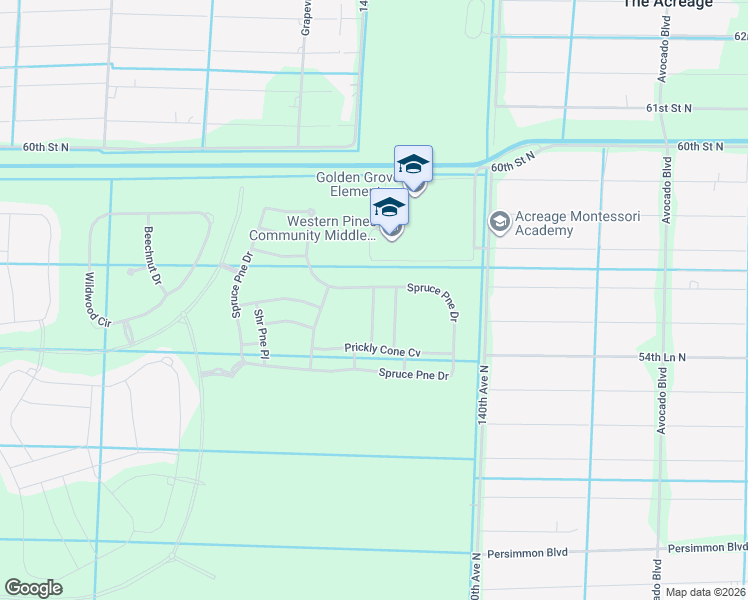 map of restaurants, bars, coffee shops, grocery stores, and more near 5959 140th Avenue North in West Palm Beach