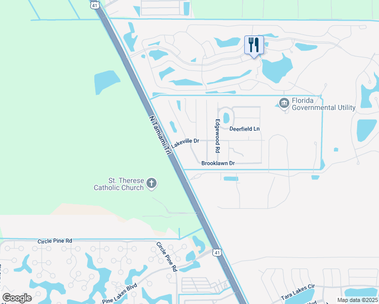map of restaurants, bars, coffee shops, grocery stores, and more near 2030 Brooklawn Drive in North Fort Myers