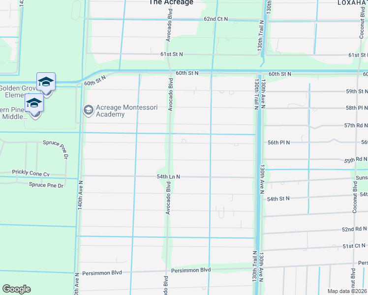 map of restaurants, bars, coffee shops, grocery stores, and more near 13396 56th Place North in West Palm Beach