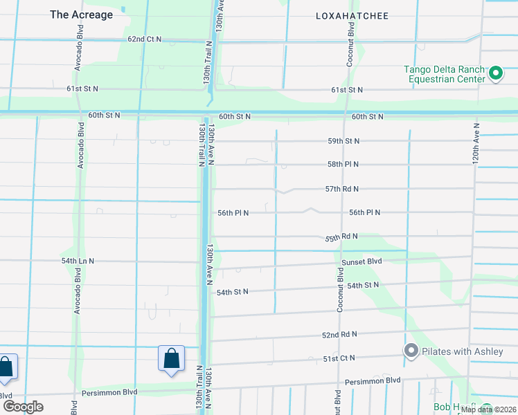 map of restaurants, bars, coffee shops, grocery stores, and more near 12780 56th Place North in West Palm Beach