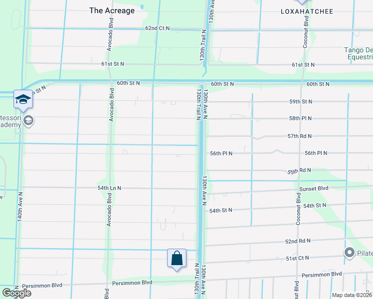 map of restaurants, bars, coffee shops, grocery stores, and more near 13028 56th Place North in West Palm Beach