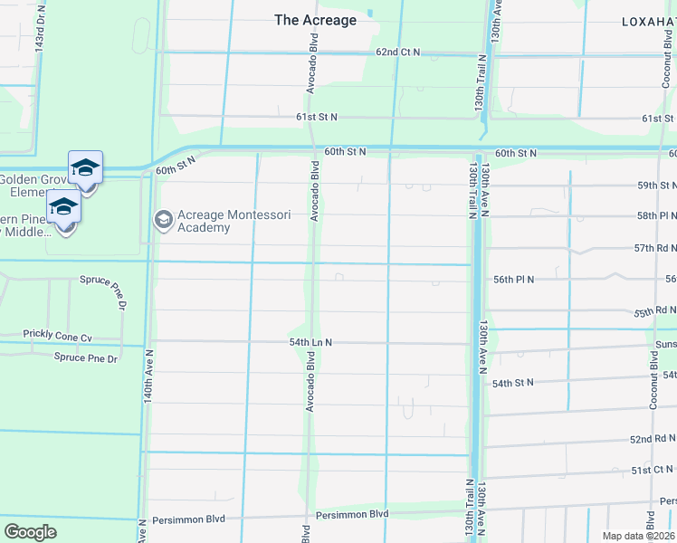 map of restaurants, bars, coffee shops, grocery stores, and more near 13396 56th Place North in West Palm Beach
