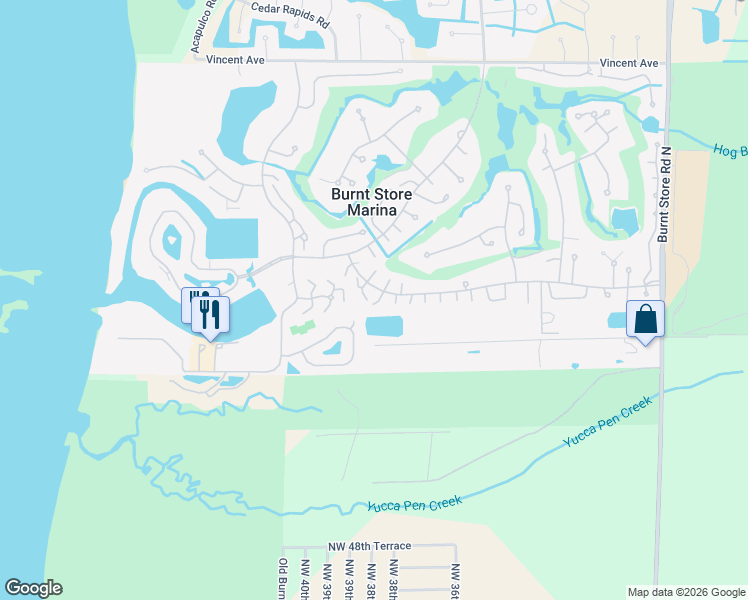 map of restaurants, bars, coffee shops, grocery stores, and more near 1544 Islamorada Boulevard in Punta Gorda