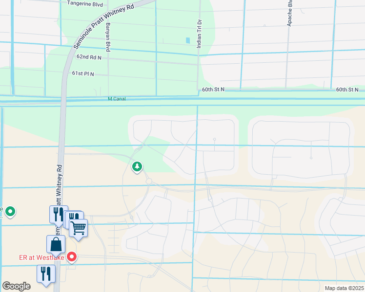 map of restaurants, bars, coffee shops, grocery stores, and more near 5939 Buttonbush Drive in Loxahatchee
