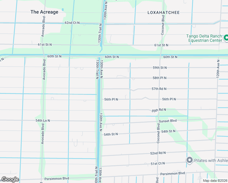 map of restaurants, bars, coffee shops, grocery stores, and more near 12896 57th Road North in West Palm Beach