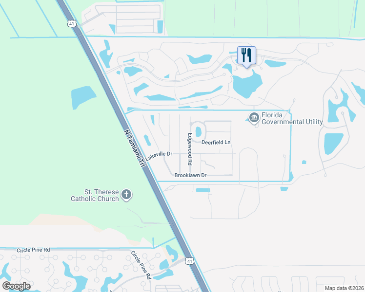 map of restaurants, bars, coffee shops, grocery stores, and more near 20430 Dalewood Road in North Fort Myers