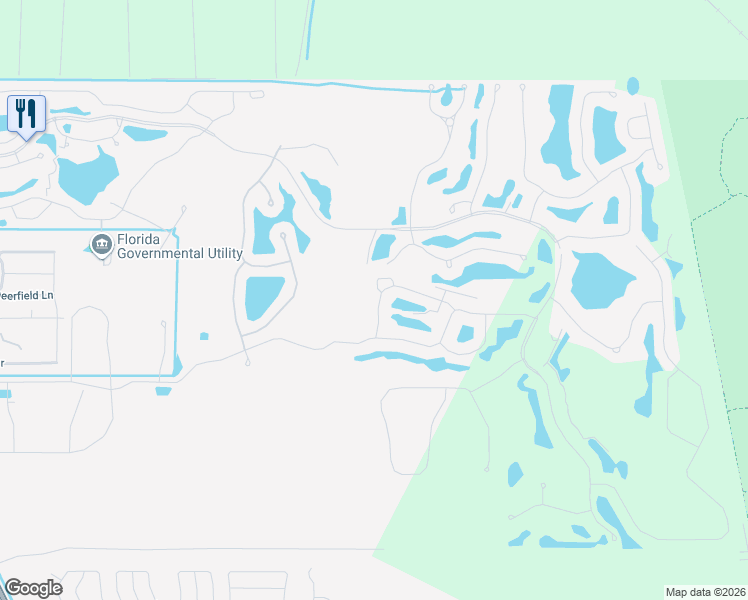 map of restaurants, bars, coffee shops, grocery stores, and more near 20545 Chestnut Ridge Drive in North Fort Myers